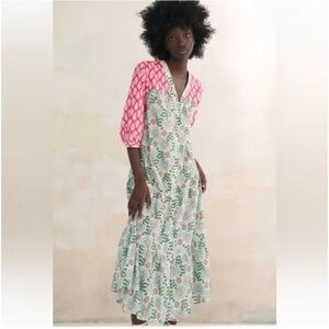 Zara printed kaftan style shirt dress